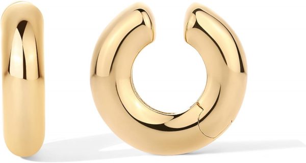 Chunky Tubular Hinged Earscape Ear Cuffs for Women | Statement Earring Pair - Image 5