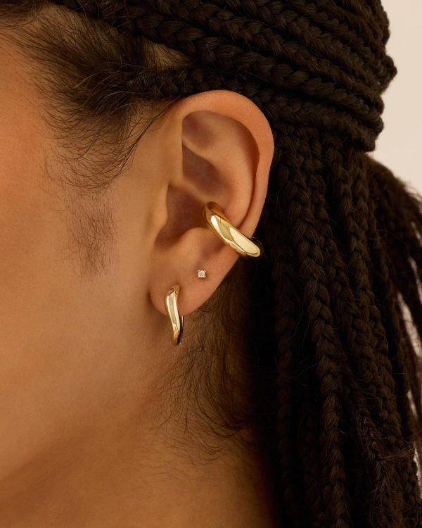 Chunky Tubular Hinged Earscape Ear Cuffs for Women | Statement Earring Pair