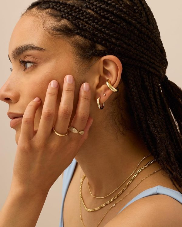 Chunky Tubular Hinged Earscape Ear Cuffs for Women | Statement Earring Pair - Image 4